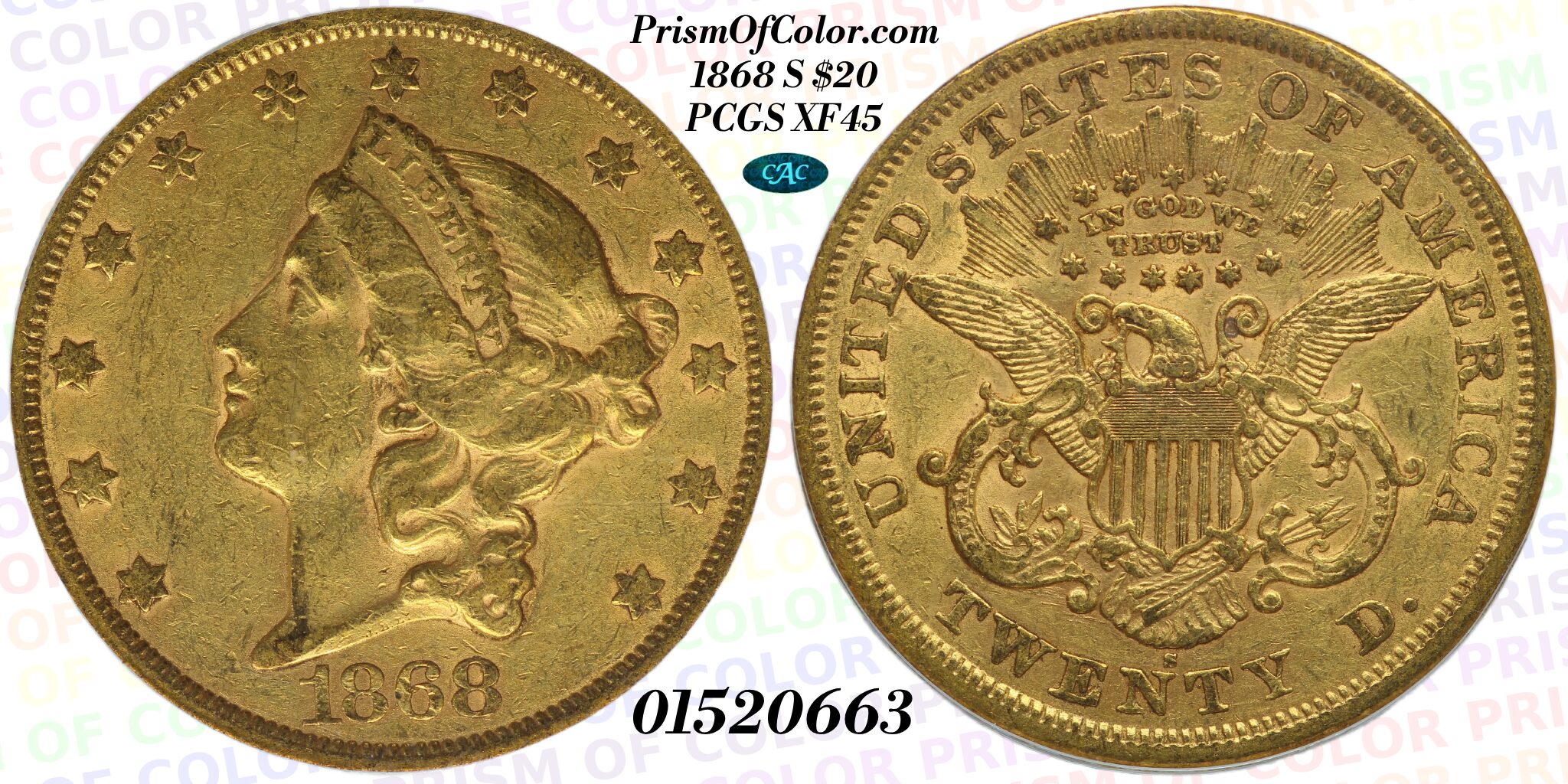 1868 S $20